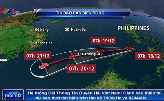 Bão Kai-Tak đang tiến vào Biển Đông, khả năng sẽ mạnh thêm