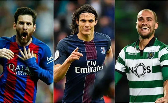 Messi và Cavani dẫn đầu tốp ghi bàn châu Âu