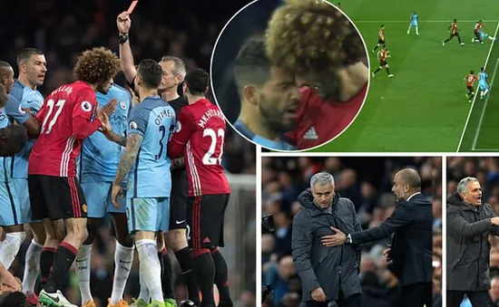 Derby Manchester: Fellaini nhận thẻ đỏ, MU chia điểm trước Man City