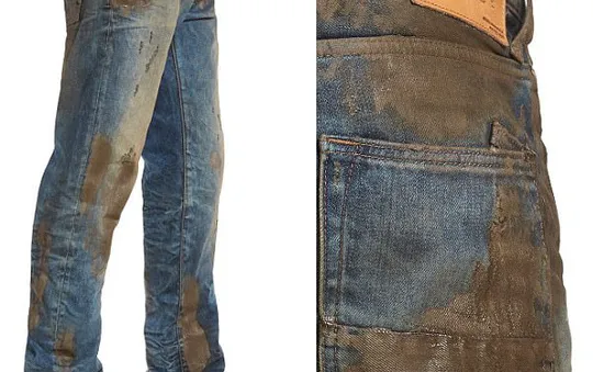 Sửng sốt trước dòng thời trang denim bùn đất có giá… “trên trời”