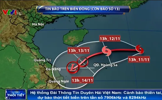 Bão số 13 có thể suy yếu thành vùng áp thấp nhưng vẫn gây thời tiết xấu