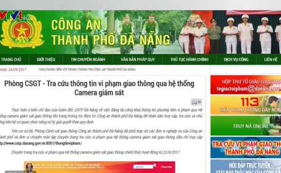 Đà Nẵng: Tra cứu lịch sử phương tiện vi phạm để phạt nguội