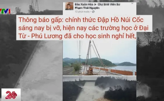 Thông tin vỡ đập hồ Núi Cốc ở Thái Nguyên là bịa đặt