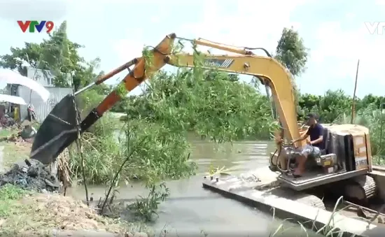 Chủ động đắp đê bao bảo vệ vườn cây ăn trái