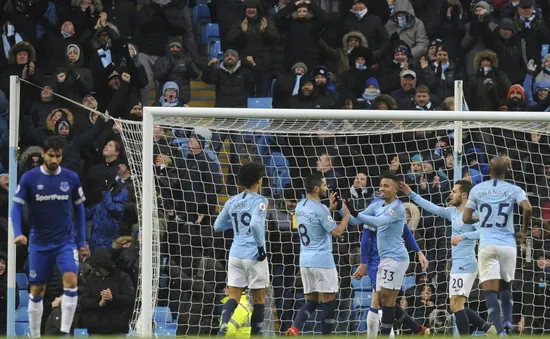 VIDEO Man City 3-1 Everton: Tái chiếm ngôi đầu