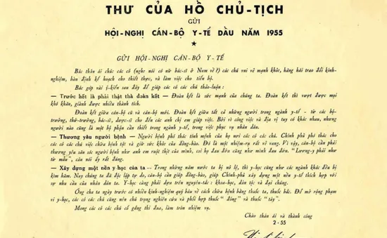 Bộ Y tế: Nhận bản sao Thư của Bác Hồ gửi ngành Y tế năm 1955