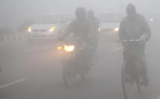 Sương mù làm tê liệt giao thông tại New Dehli, Ấn Độ
