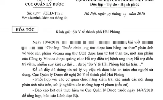 Thực hư thông tin thuốc chữa ung thư được làm từ tro than