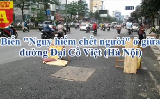 "Nguy hiểm chết người" ở đường Đại Cồ Việt: Chỉ một trận mưa, đường vừa sửa đã hỏng