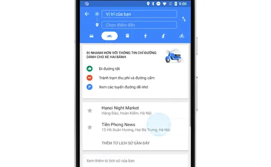 Cuối cùng thì Google Maps cũng có chế độ chỉ đường cho xe máy tại Việt Nam, chỉ được cả đường tắt