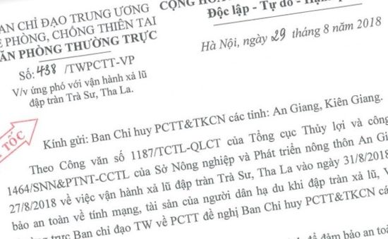 An Giang, Kiên Giang ứng phó với vận hành xả lũ đập tràn Trà Sư, Tha La