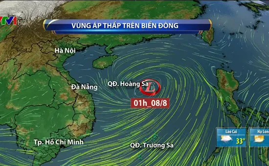 Áp thấp không ngừng gây mưa dông, gió giật ở nhiều vùng biển
