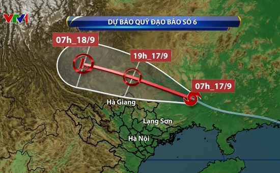 Bão số 6 suy yếu thành áp thấp nhiệt đới, gây mưa to ở Bắc Bộ