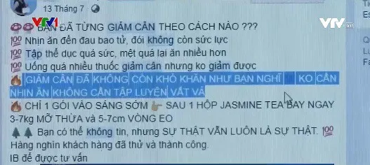 Cảnh báo thực phẩm giảm cân bán tràn lan trên mạng