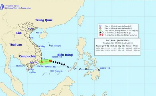 Bão số 1 suy yếu gây mưa cho các tỉnh, thành từ Đà Nẵng đến Bình Thuận