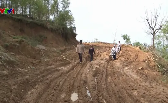 Hàng Tết khó lên vùng cao Quảng Ngãi vì sạt lở