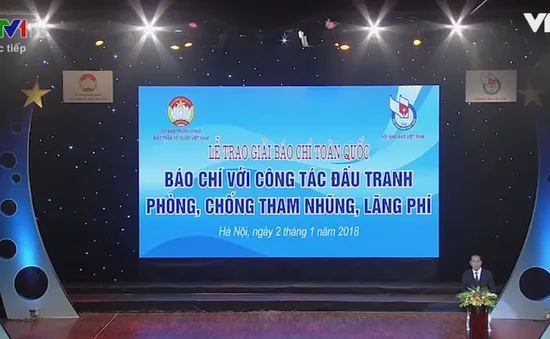 VTV giành 2 giải tại Giải "Báo chí với công tác phòng, chống tham nhũng, lãng phí"