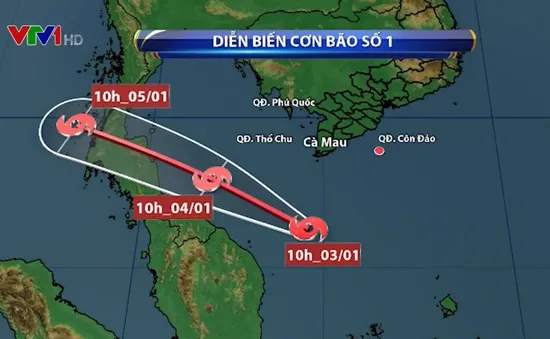 Bão số 1 gây mưa to và gió mạnh ở nhiều vùng biển phía Nam