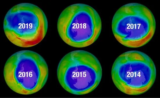 Lỗ thủng tầng ozone thu lại nhỏ nhất từ năm 1982 đến nay