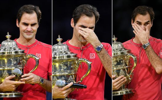 Roger Federer xúc động khi nhận chức vô địch Basel mở rộng lần thứ 10