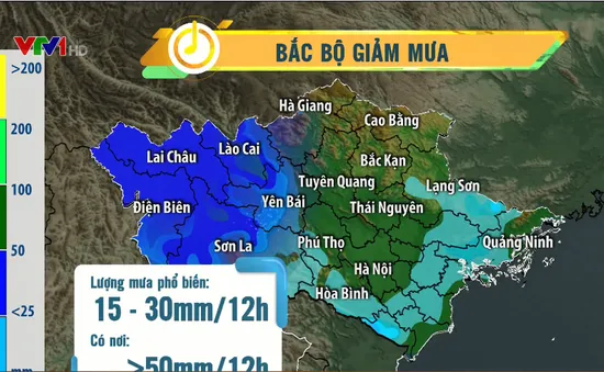 Ngày 5/10, mưa tiếp diễn ở miền Bắc, lượng mưa giảm dần