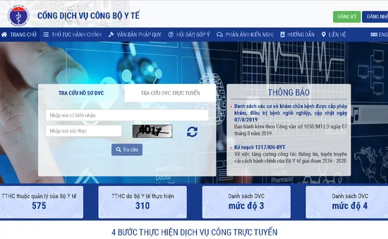 Bộ Y tế khai trương Cổng Dịch vụ công trực tuyến