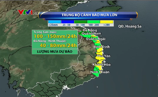Mưa lớn ở khu vực Trung Bộ dự báo kéo dài