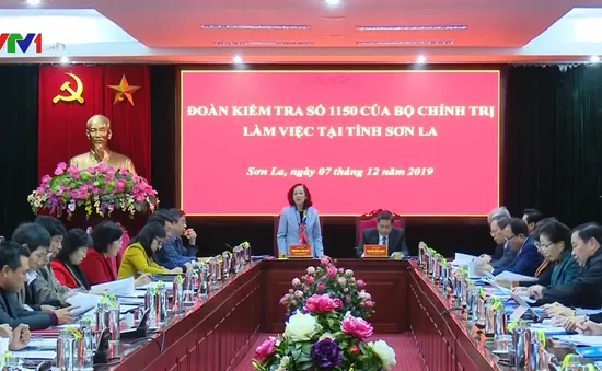 Trưởng ban Dân vận Trung ương Trương Thị Mai làm việc tại Sơn La