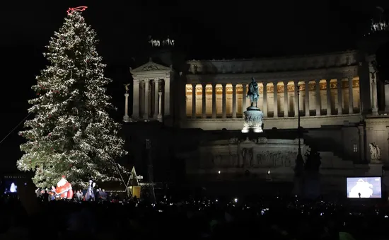 Thắp đèn cây Giáng sinh lớn nhất thế giới ở Italy