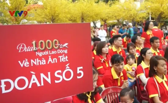 TP.HCM: Tiễn 1.000 công nhân tiêu biểu về nhà ăn Tết