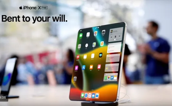 [Video] Siêu đẹp iPhone X Fold màn hình gập với 6 camera