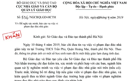 Không bố trí đứng lớp nếu thầy giáo lạm dụng tình dục nam sinh