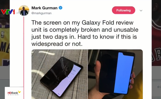 Hàng loạt điện thoại Galaxy Fold bị gãy màn hình