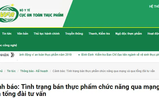 Cẩn trọng với thực phẩm chức năng bán qua mạng và qua tổng đài tư vấn