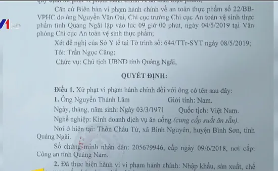 Xử phạt 90 triệu đồng cơ sở cung cấp thức ăn khiến 32 công nhân bị ngộ độc