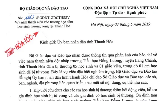 Tăng cường an ninh, an toàn trường học sau vụ 5 học sinh và 1 cô giáo ở Thanh Hóa bị đâm