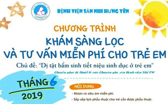 Khám sàng lọc và tư vấn miễn phí các dị tật bẩm sinh tiết niệu sinh dục ở trẻ em