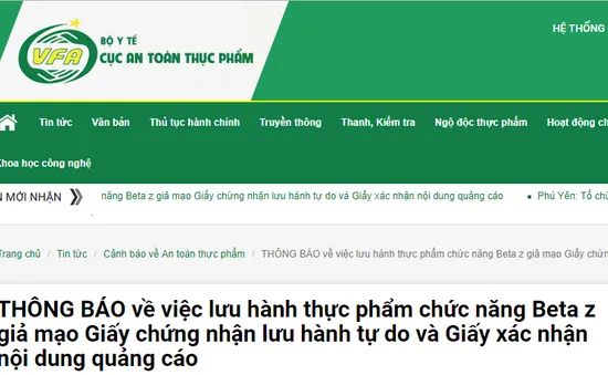 Cảnh báo: sản phẩm giúp tăng chiều cao 5 cm sau 2 tháng sử dụng giả mạo giấy tờ