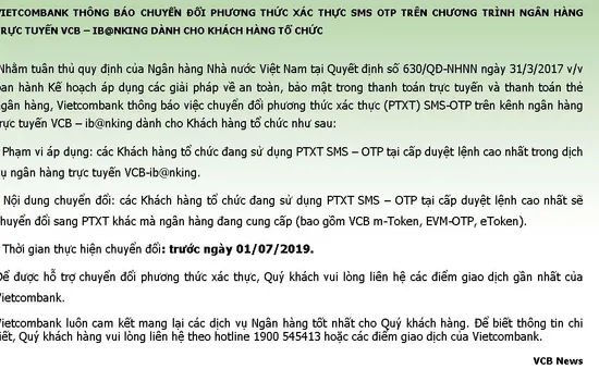 Các ngân hàng đồng loạt chuyển đổi phương thức xác thực OTP