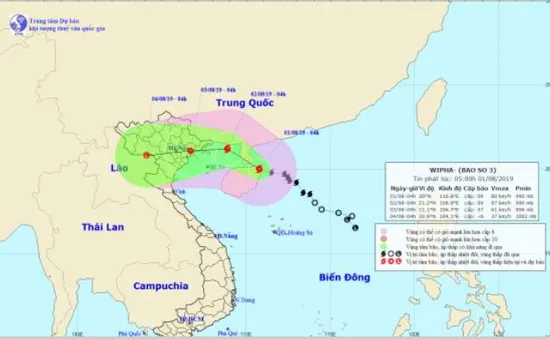 Chiều 1/8, bão số 3 sẽ đi vào khu vực phía Bắc vịnh Bắc Bộ