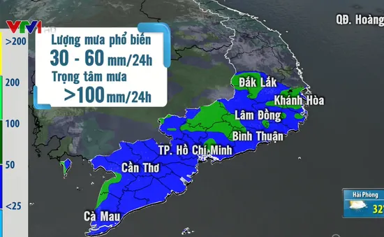 Cảnh báo mưa lớn gây lũ ở Nam Tây Nguyên và Nam Bộ