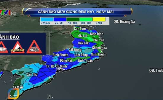 Tiếp tục có mưa trên diện rộng ở khu vực phía Nam