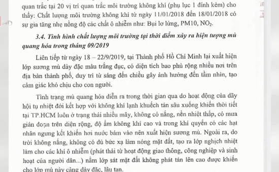 TP.HCM công bố kết quả sương mù quang hóa