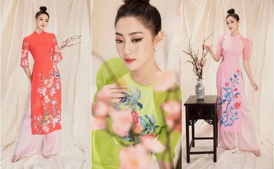 Lương Thùy Linh đẹp say lòng người với bộ ảnh áo dài Tết