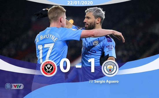 Vòng 24 Ngoại hạng Anh: Man City nhọc nhằn giành 3 điểm trước Sheffield United