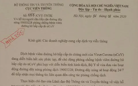 Miễn, giảm cước cuộc gọi đến đường dây nóng phòng, chống dịch do nCoV 19003228