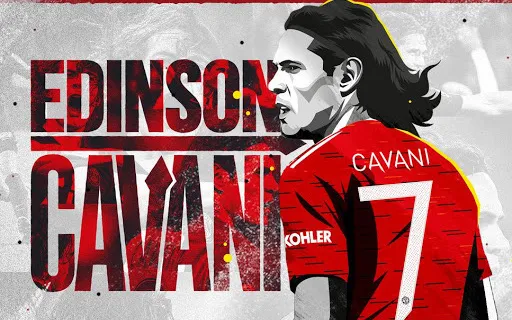 Cavani sẽ khoác áo số 7 tại Man Utd