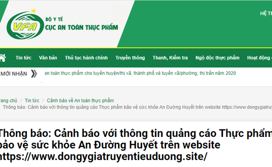 Sản phẩm An Đường Huyết quảng cáo gây hiểu nhầm công dụng như thuốc chữa bệnh