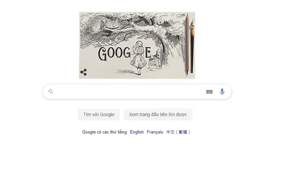 Google kỷ niệm 200 năm ngày sinh của họa sĩ minh họa Alice in Wonderland