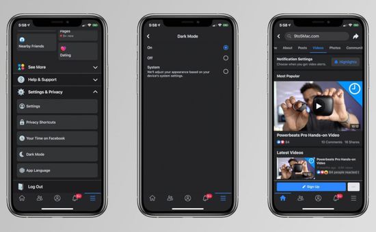 Facebook sẽ sớm cập nhật chế độ nền tối trên iOS